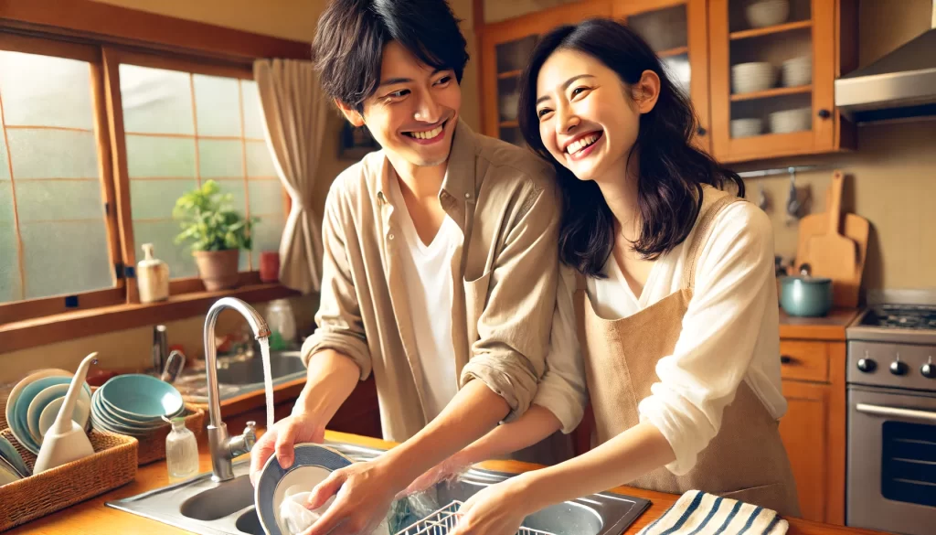 夫婦で洗い物